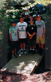 Boy Scout troop 127 with their new bridge - 2000